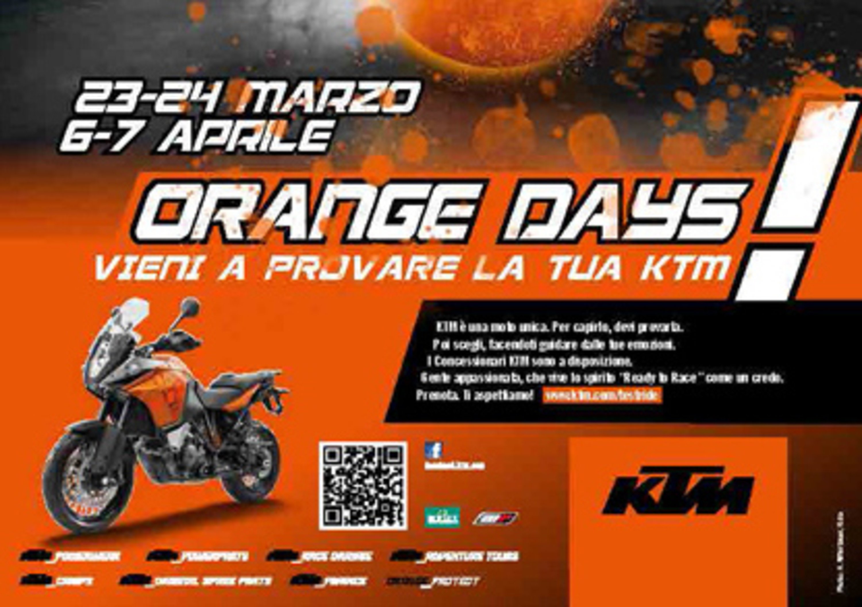 Orange Days. Porte aperte KTM il 23-24 marzo e il 6-7 aprile
