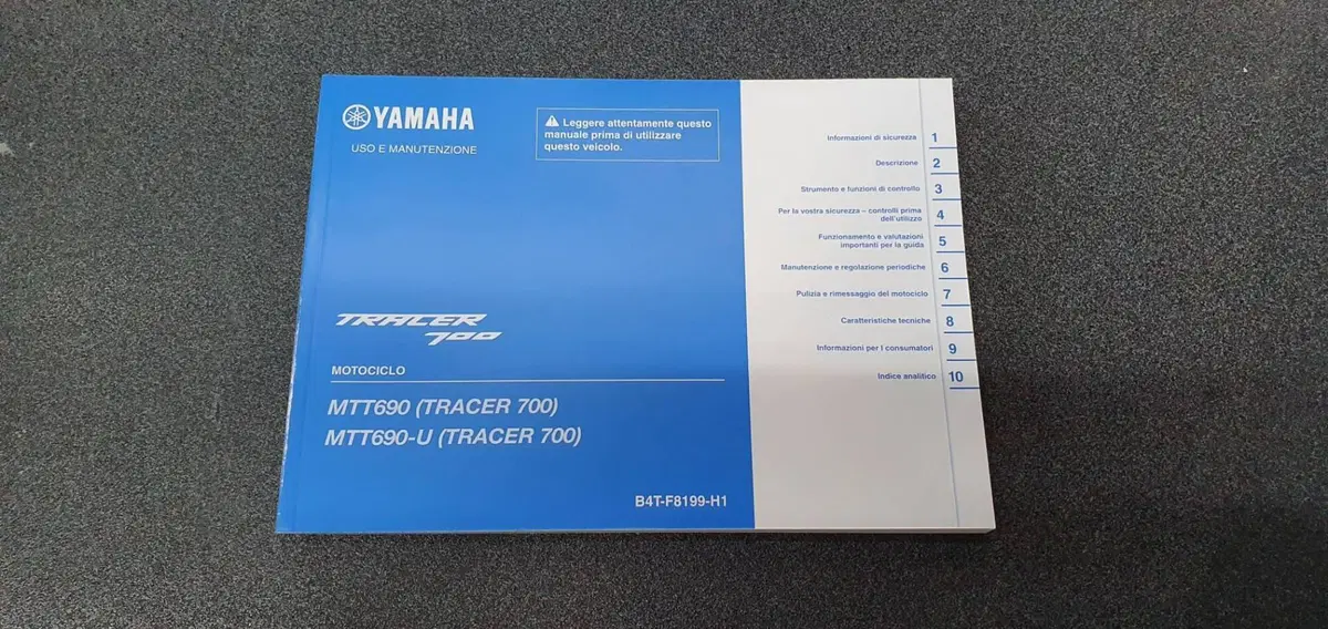 USO E MANUTENZIONE MANUALE YAMAHA TRACER 700
