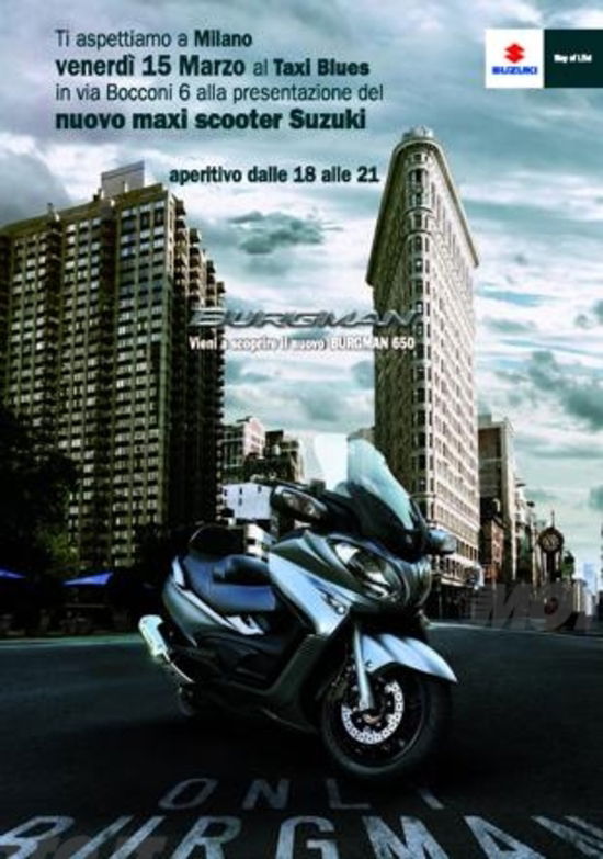 Aperitivo al Taxi Blu (Milano) per conoscere il nuovo Suzuki Burgman 650 