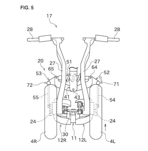 Kawasaki: spunta il brevetto per una moto sportiva a tre ruote (4)