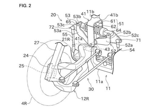 Kawasaki: spunta il brevetto per una moto sportiva a tre ruote (3)