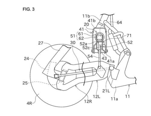 Kawasaki: spunta il brevetto per una moto sportiva a tre ruote (2)