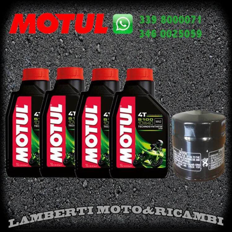 KIT TAGLIANDO OLIO MOTUL 5100 10W40 + FILTRO KAWAS 