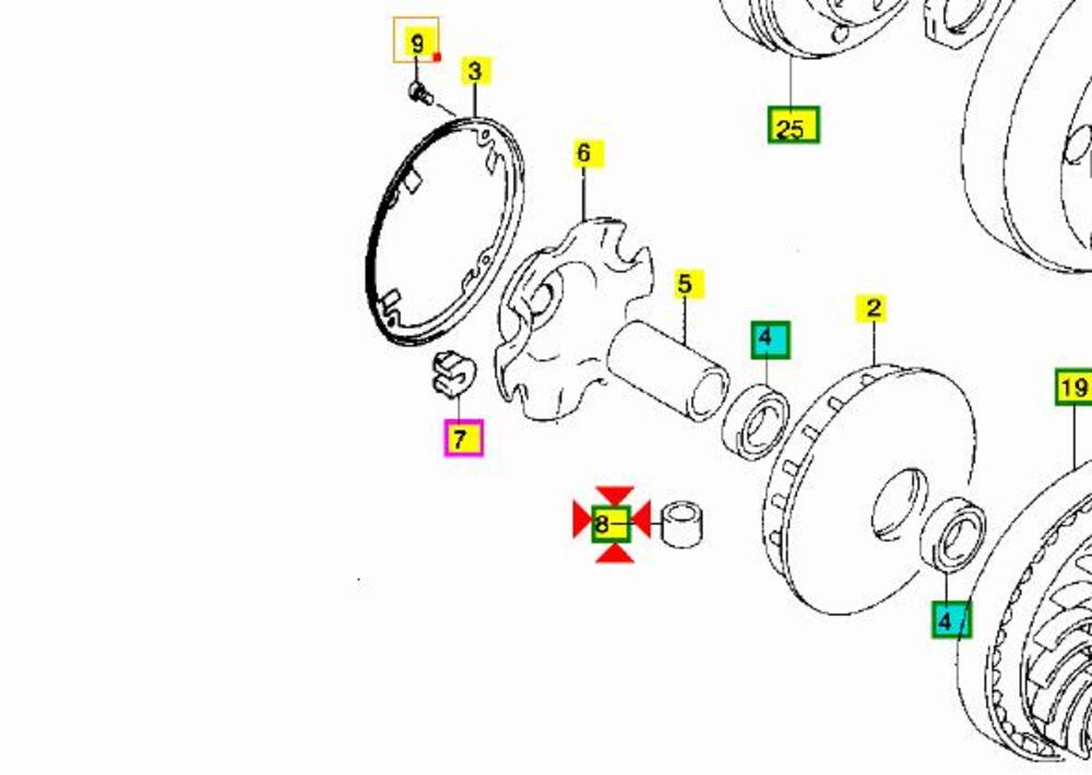 KIT 8 RULLI VARIATORE FRIZIONE ORIGINALI SUZUKI BU 