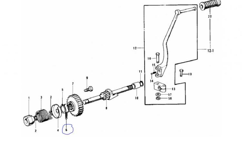 Fermo ingranaggio avviamento originale KAWASAKI KH