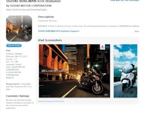 Suzuki Burgman 650 sull’Apple Store