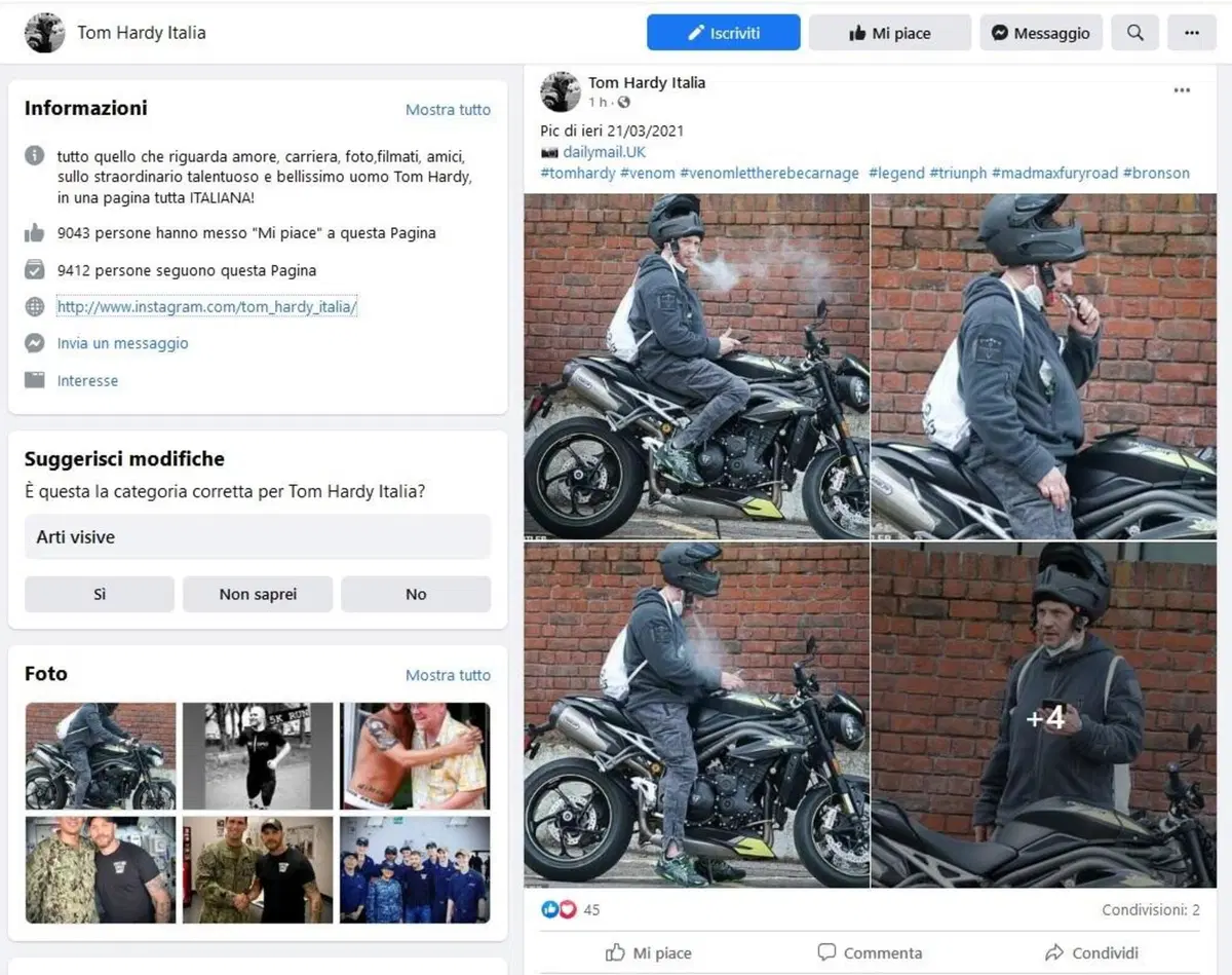 Tom Hardy in sella alla Triumph Speed Triple RS per le strade di Londra