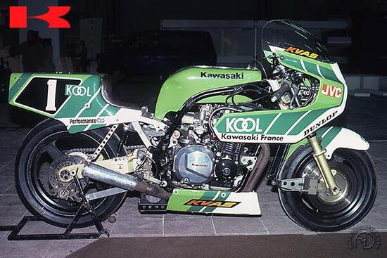 La Kawasaki KR1000, vincitrice del Bol d'Or nel 1982 (foto Moto-Collection-Org)