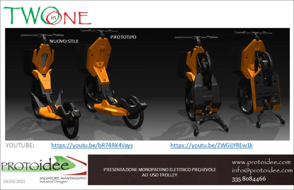 TWOinONE. Il monopattino cargo made in Italy