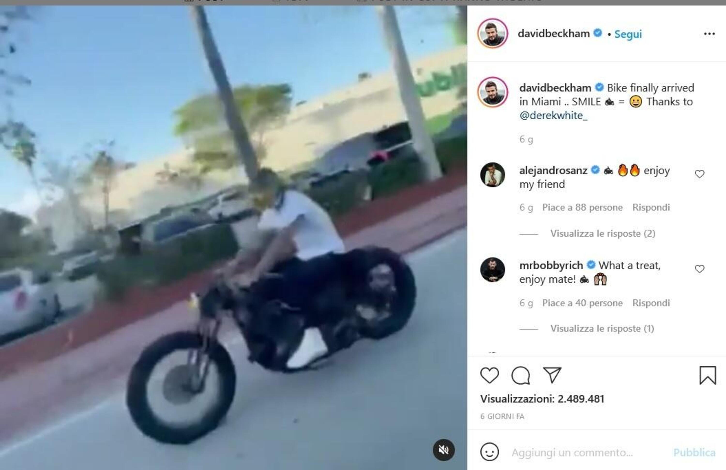 La Harley-Davidson di David Beckham sulle strade di Miami