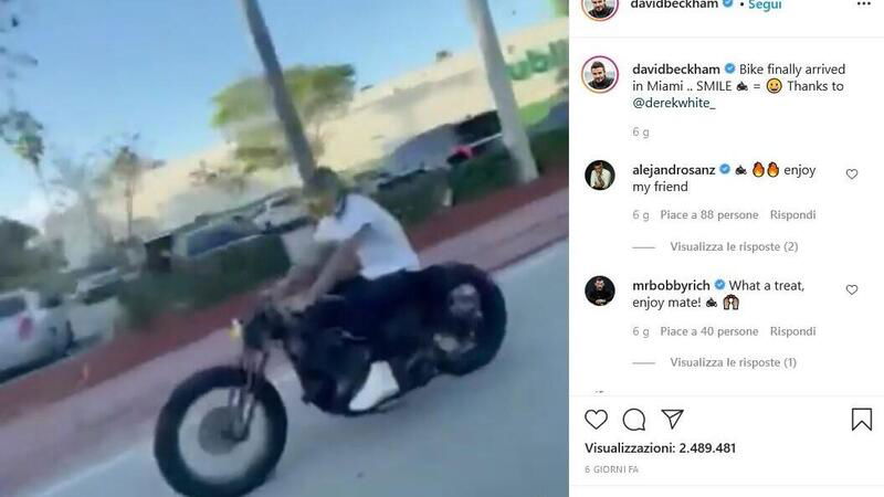 La Harley-Davidson di David Beckham sulle strade di Miami