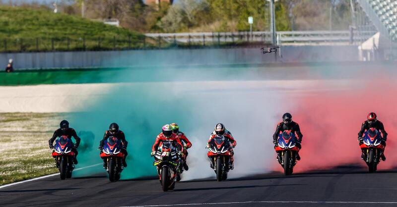 Aprilia, i campioni in pista a Misano