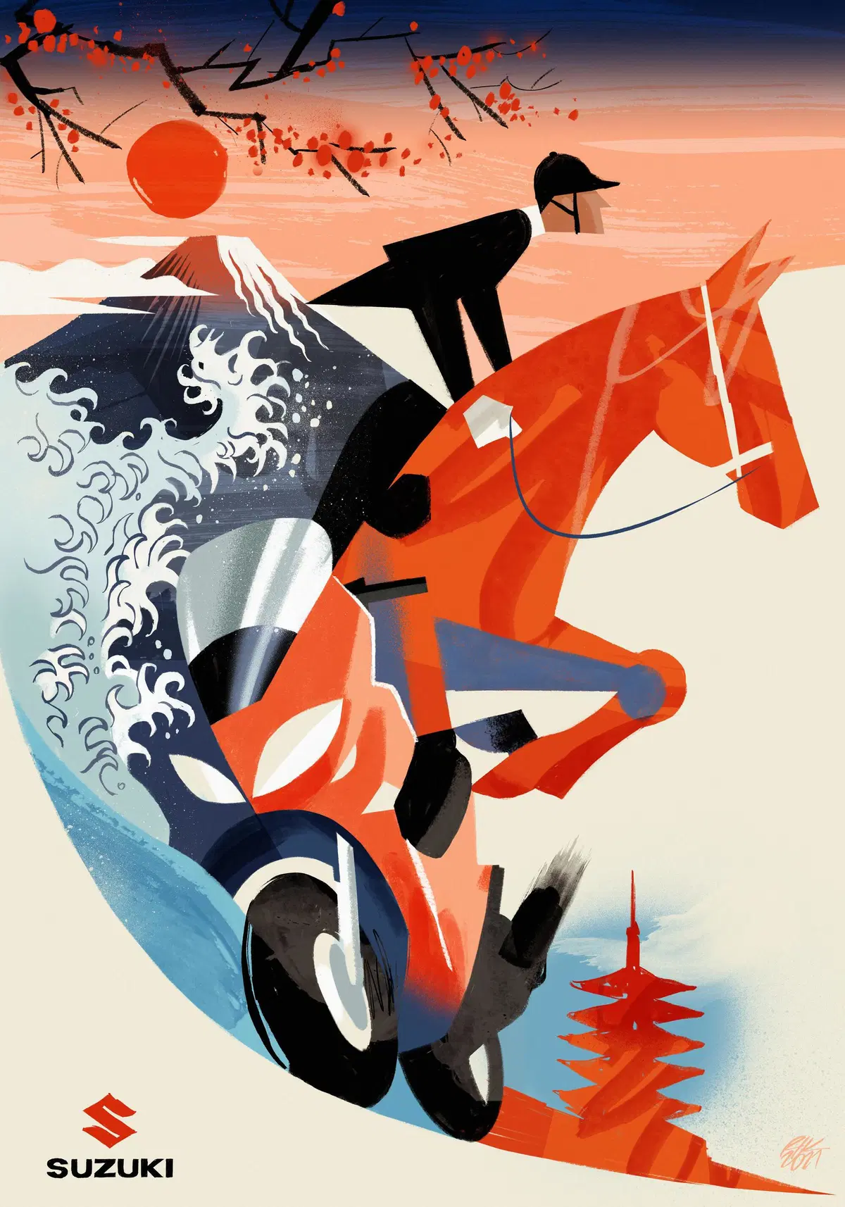 Al via ARThletes: il Suzuki Brugman 400 incontra l'illustrazione con i primi due artisti