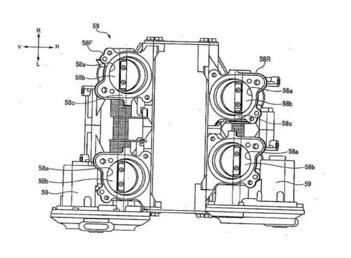 Brevetto motore Honda V4. A volte V2 (4)