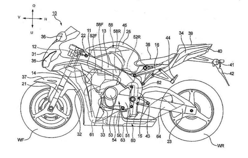 Brevetto motore Honda V4. A volte V2