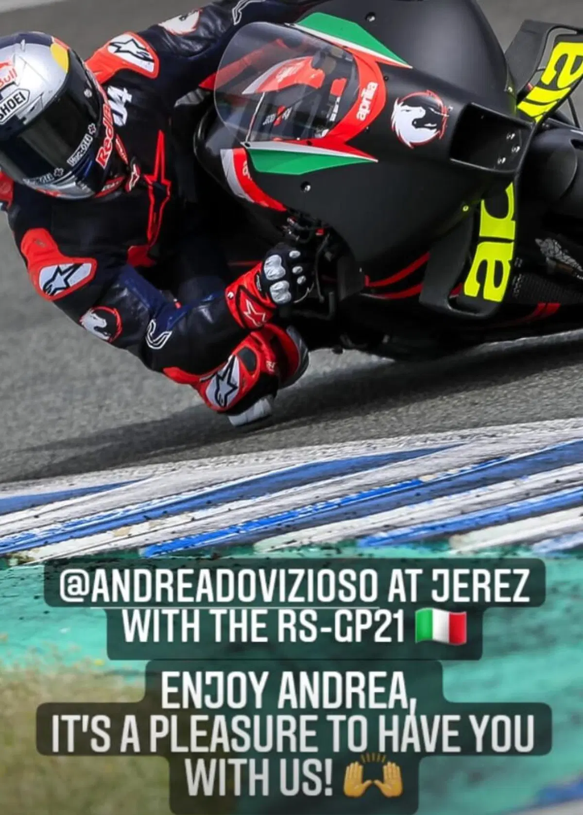MotoGP. Andrea Dovizioso prova l'Aprilia RS-GP a Jerer: eccolo in azione [GALLERY]  (9)