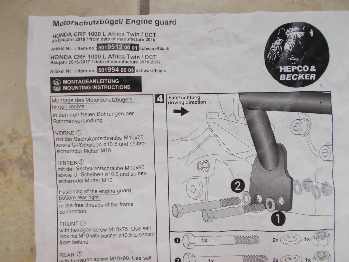 Protezione motore per Africa Twin 1000 Hepco & Becker GmbH (4)