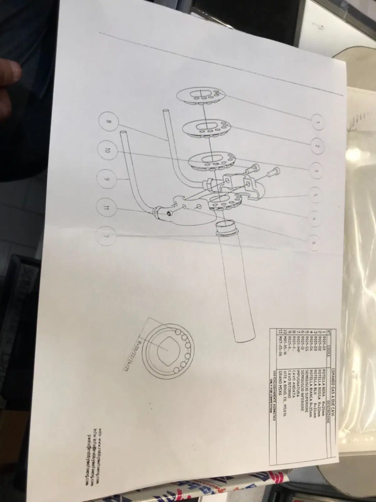 Comando gas rapido Robby Moto Special Parts
