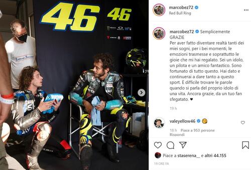 Valentino Rossi si ritira, i piloti della MotoGP (e i rivali storici) lo omaggiano sui social (7)