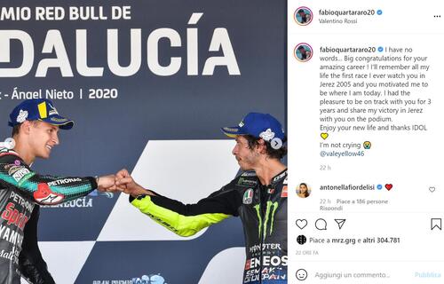 Valentino Rossi si ritira, i piloti della MotoGP (e i rivali storici) lo omaggiano sui social (9)