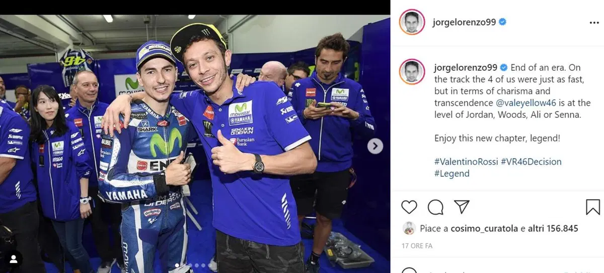 Valentino Rossi si ritira, i piloti della MotoGP (e i rivali storici) lo omaggiano sui social (11)