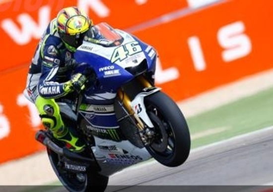 Rossi in testa al terzo turno di prove libere ad Aragon