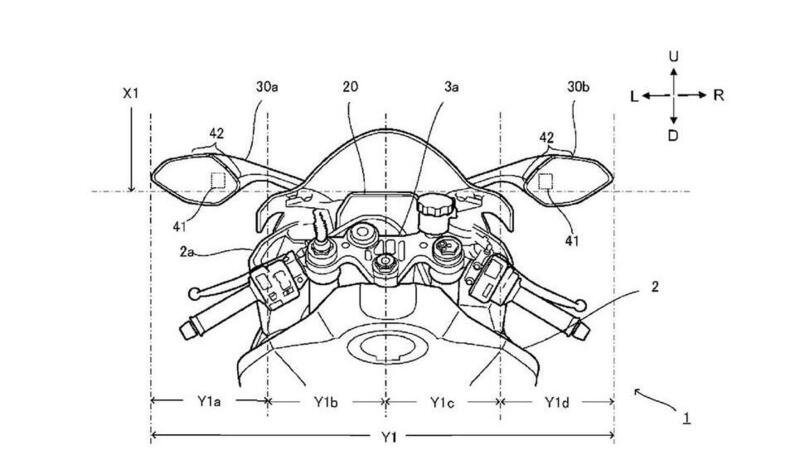 Yamaha brevetta i display negli specchi retrovisori in associazione al radar