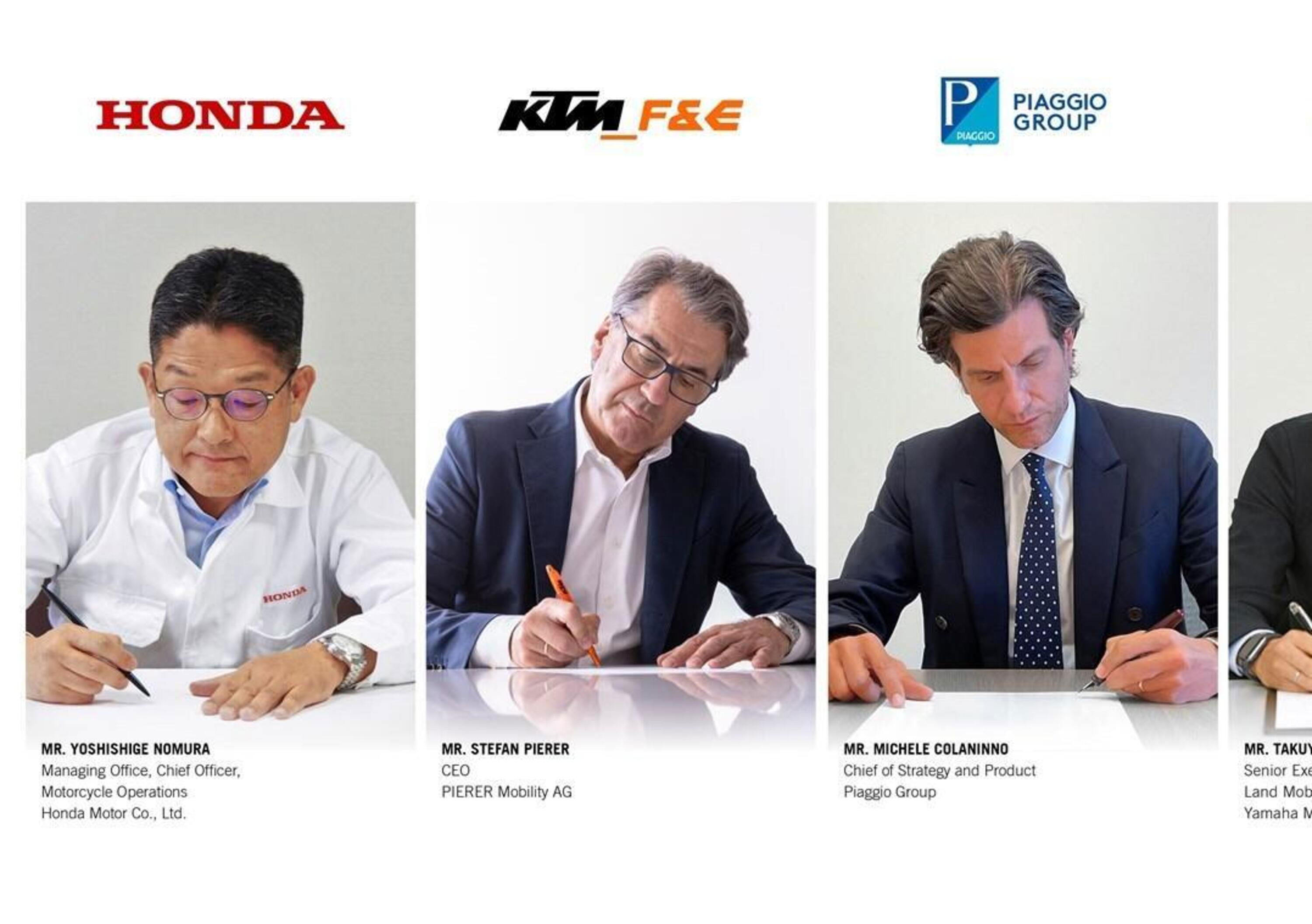 Honda, KTM, Piaggio e Yamaha firmano per uno standard di batterie