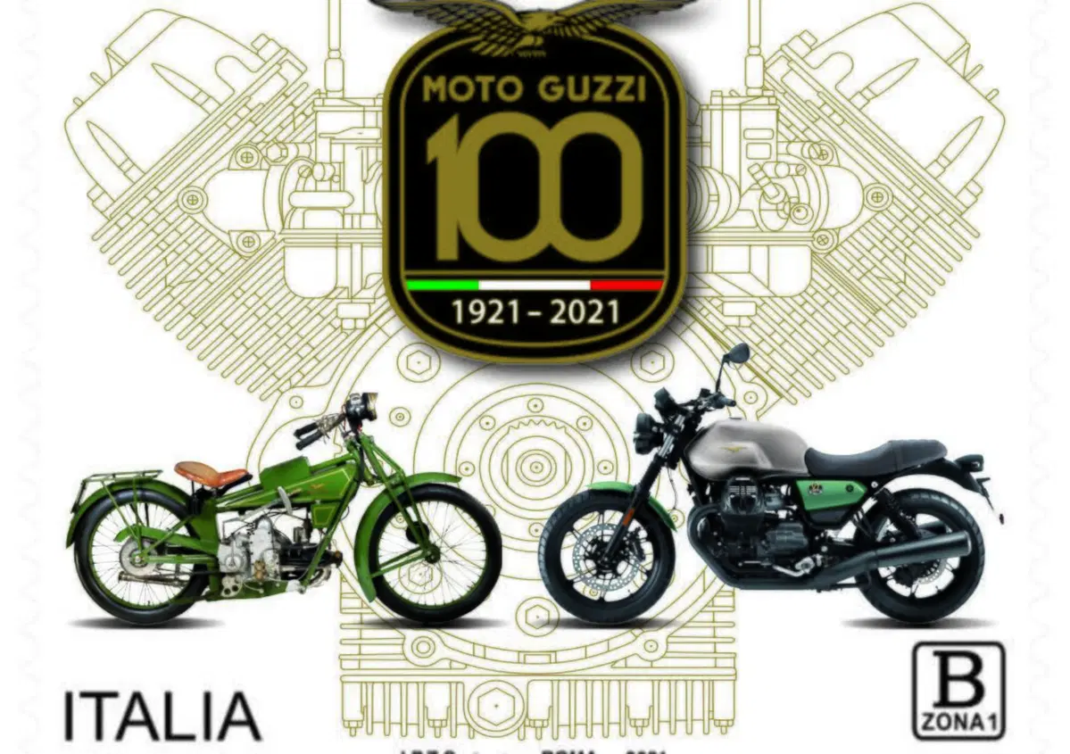 Moto Guzzi, un francobollo "speciale" per i cento anni dalla fondazione