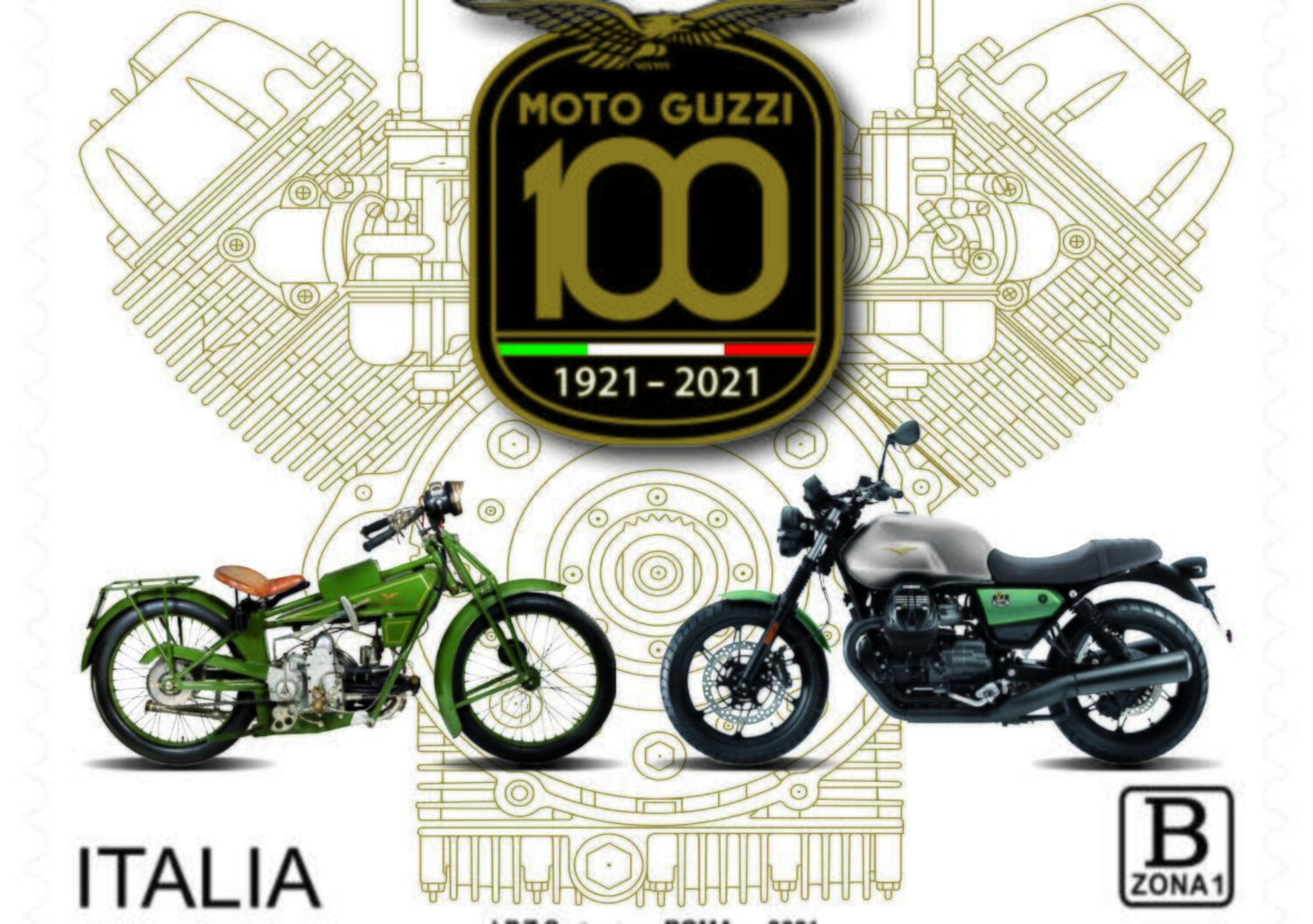 Moto Guzzi, un francobollo &quot;speciale&quot; per i cento anni dalla fondazione