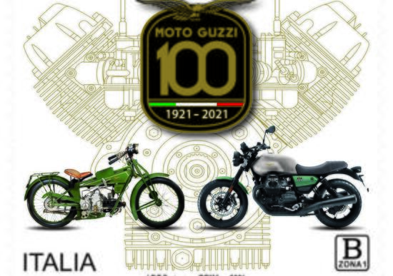 Moto Guzzi, un francobollo speciale per i cento anni dalla fondazione