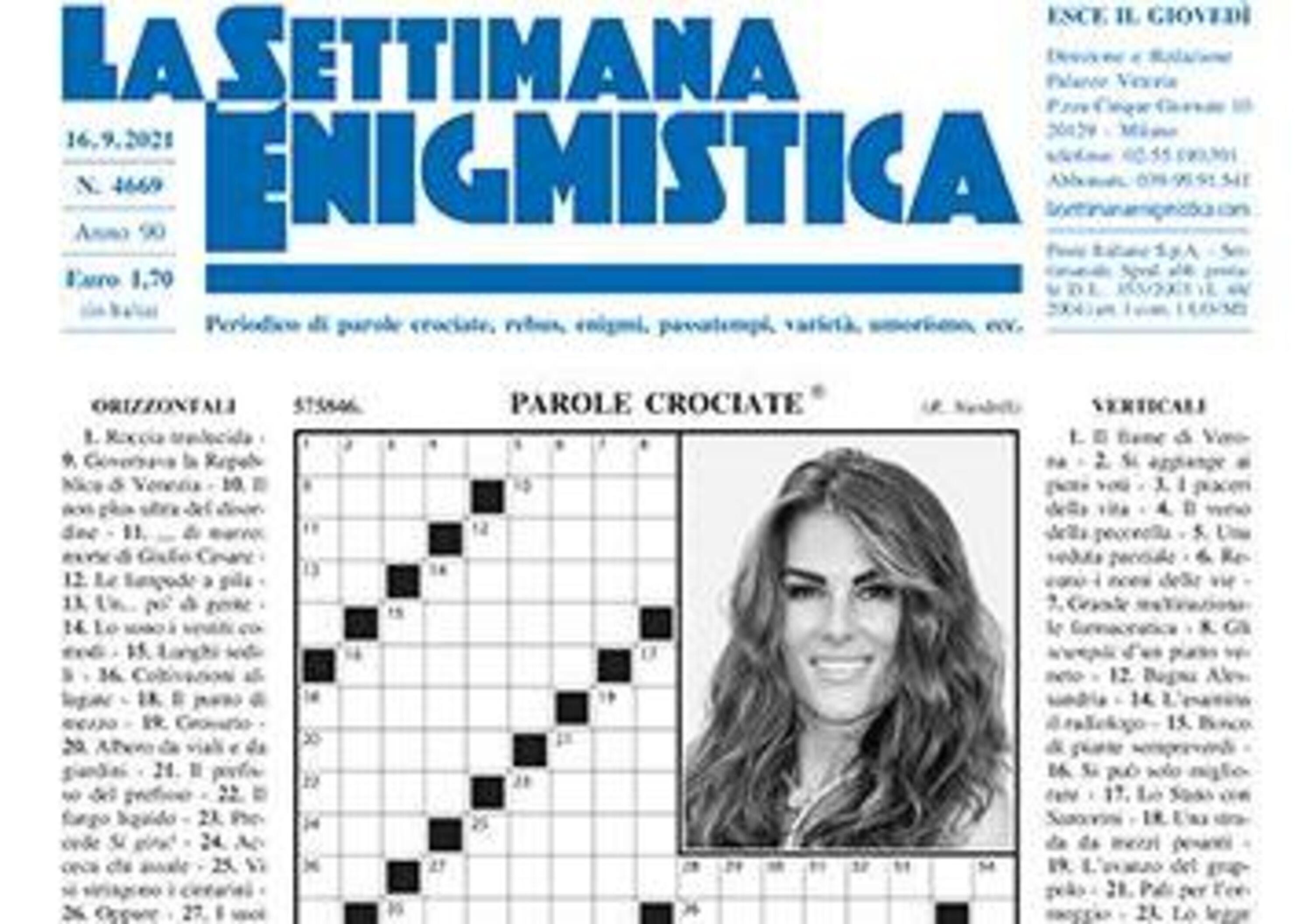 Francesca Sofia Novello in copertina... sulla Settimana Enigmistica