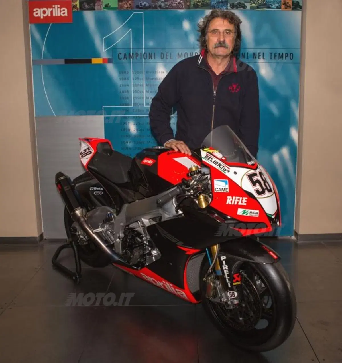 Consegnata alla Fondazione Simoncelli  l'Aprilia con la quale il Sic corse in SBK 