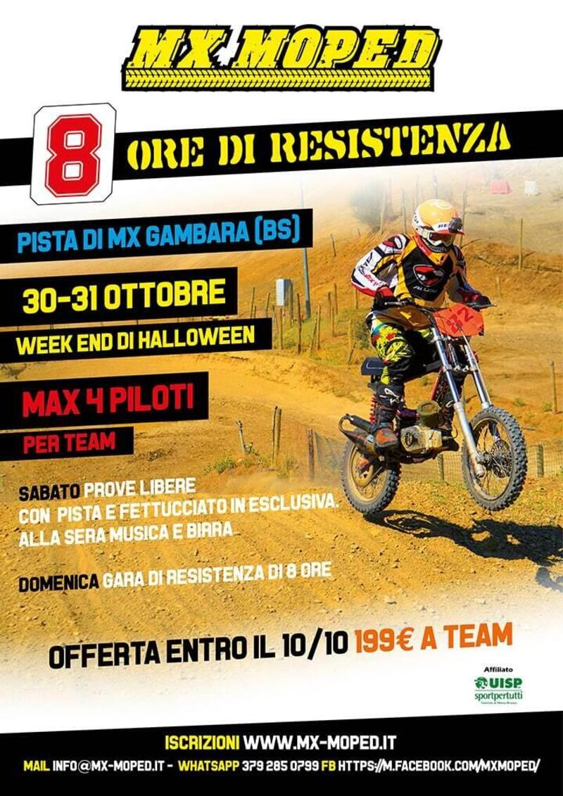 La locandina dell&#039;evento in programma sulla pista da cross di Gambara