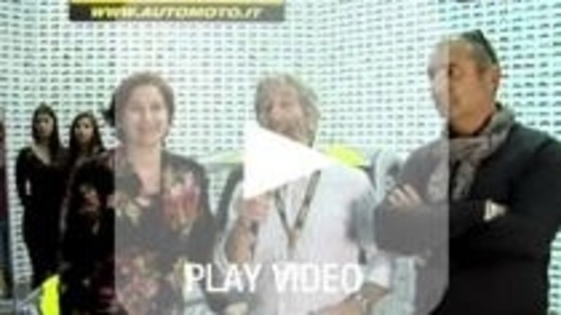 EICMA 2013: Paola Trotta (Opel), Aldo Drudi e la Adam di Valentino