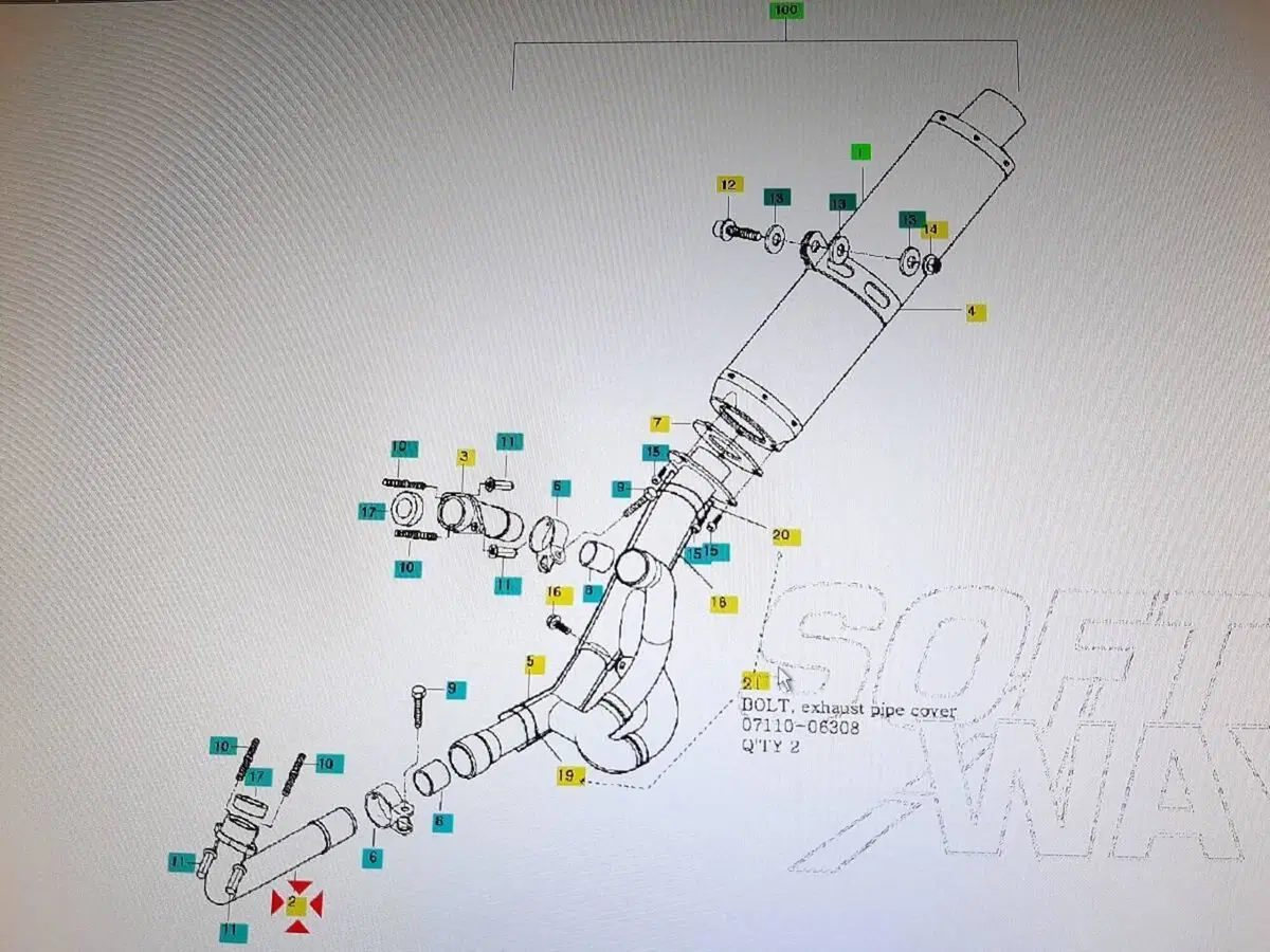 Collettore anteriore scarico GT650 Hyosung