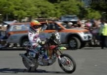 Dakar 2014, Prima Tappa. Joan Barreda (Honda), Ignacio Casale (Quad Yamaha), e Carlos Sousa (Haval) i primi leader