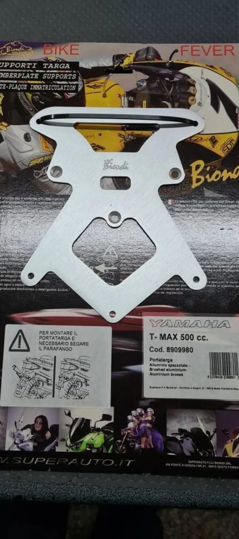 PORTATARGA YAMAHA T-MAX 500 cc Biondi