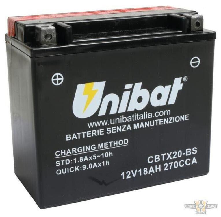 Batteria UNIBAT CBTX20-BS FX e FXR dal 1971 al 199