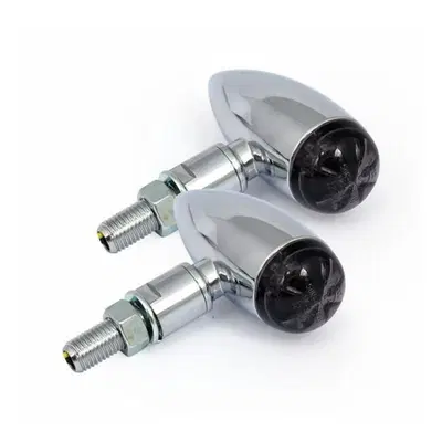 frecce a led Micro Bullet cromate lente fum&egrave; omolo 