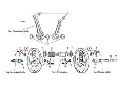 Dadi spinotto di biella Per Sportster dal 1954 al 