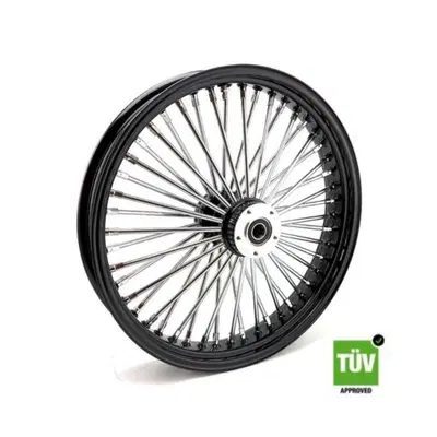 Ruota anteriore nera e cromo Big Spoke 48 raggi 19 