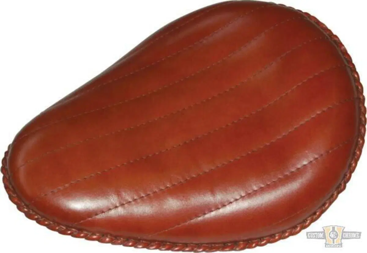 Sella singola stretta in pelle marrone Universale 