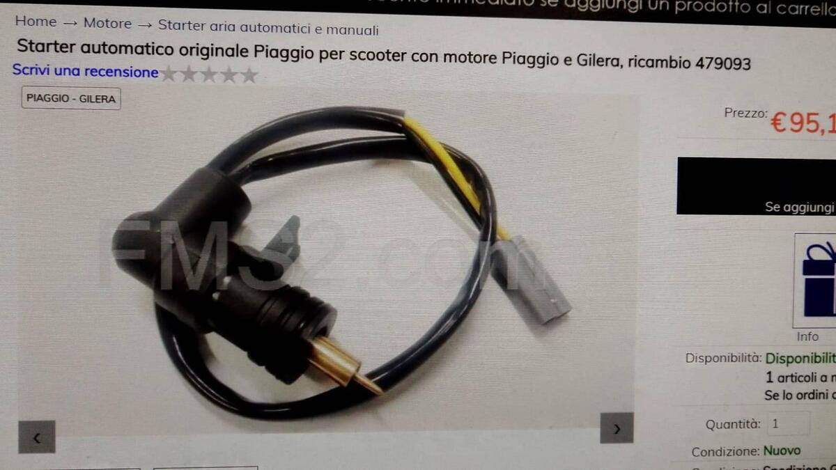 Aria Starter Automatico Piaggi Giler. Aprili. 2 Tempi Elettrico Spina - Foto 11
