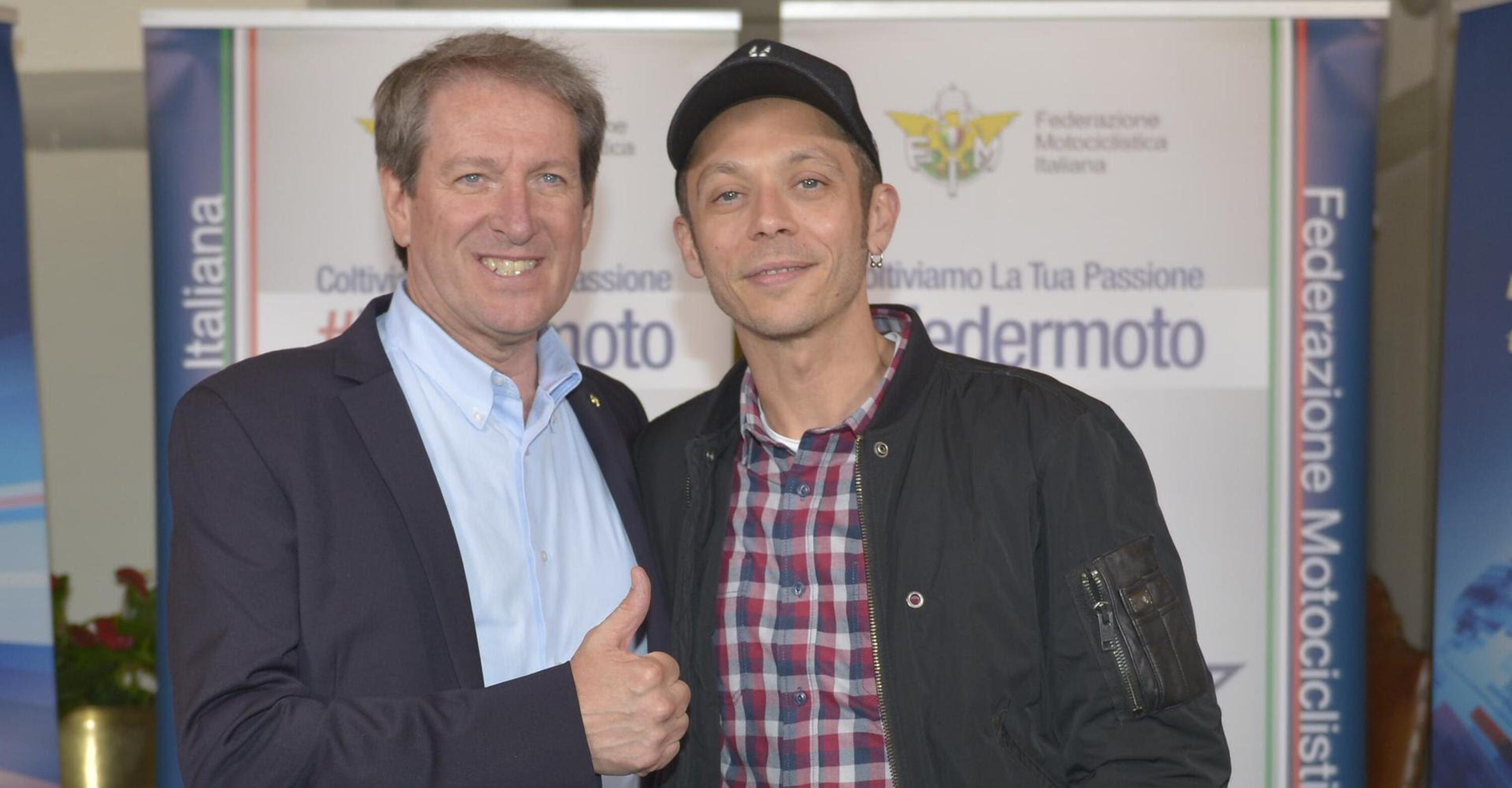 Antonio Cairoli e Valentino Rossi all&#039;Evento Celebrativo dei 110 anni FMI a Riccione