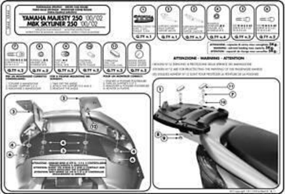 Portapacchi Kappa per Yamaha Majesty 250 (2)