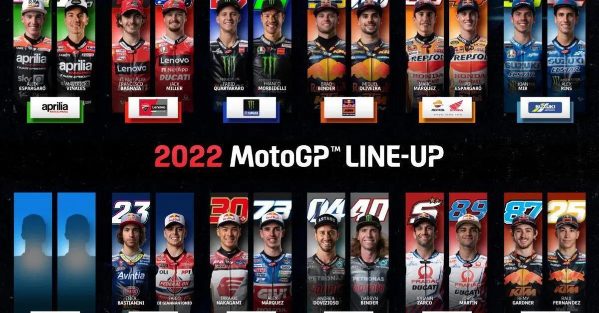 MotoGP 2022: ecco la prima line-up senza Valentino Rossi