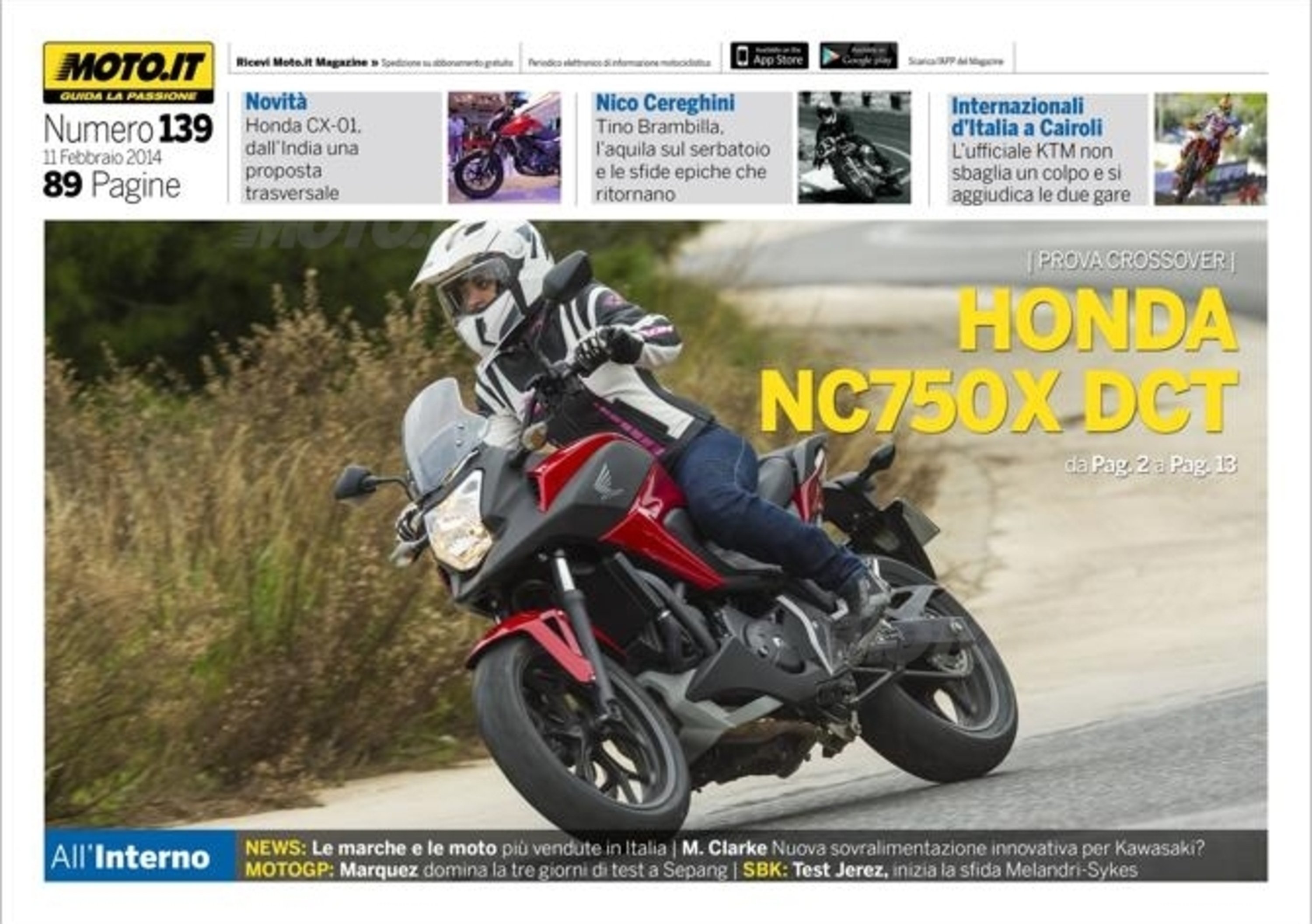 Magazine n&deg; 139, scarica e leggi il meglio di Moto.it
