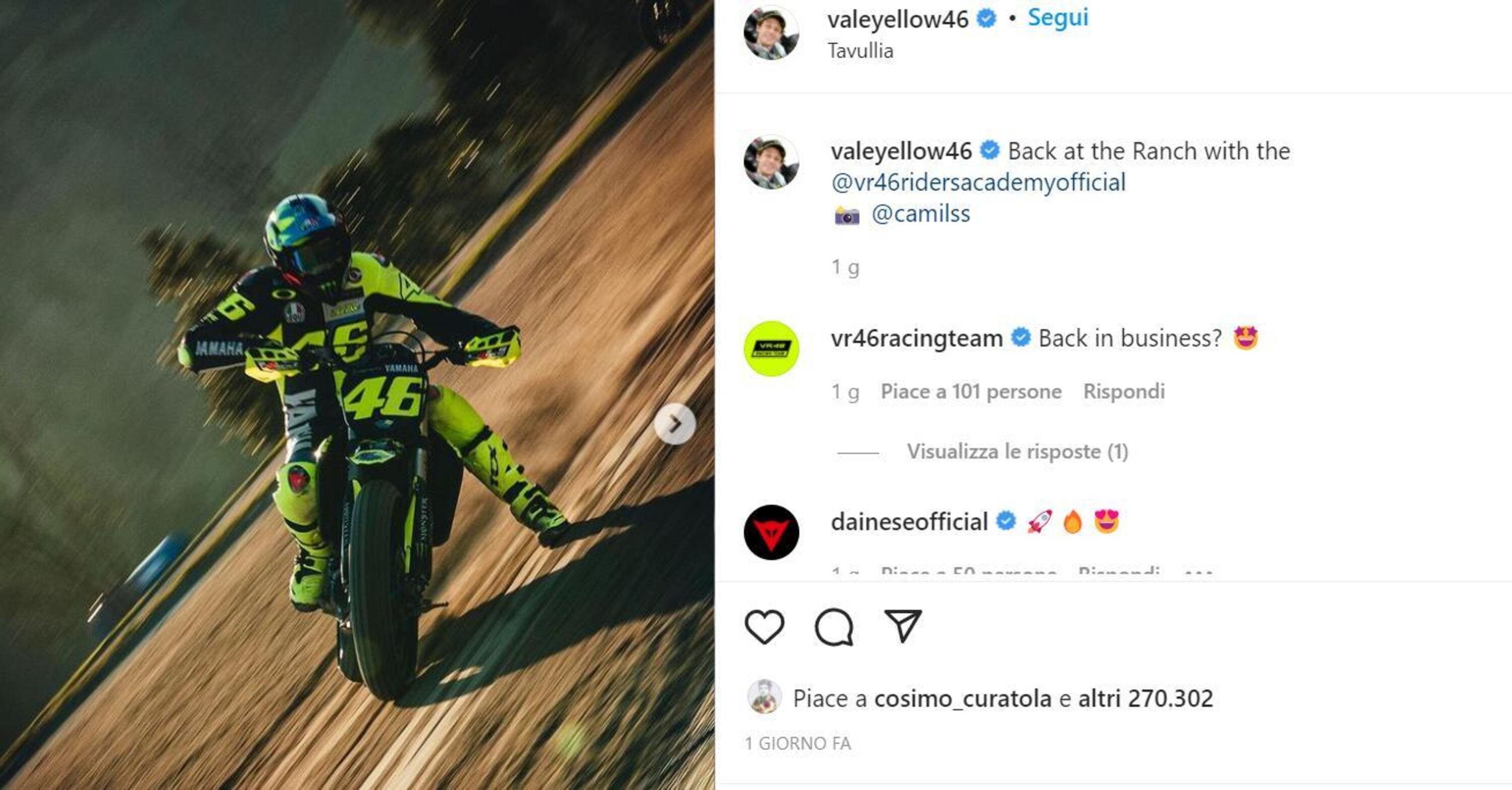 Valentino Rossi torna al Ranch, &egrave; il suo primo allenamento del 2022