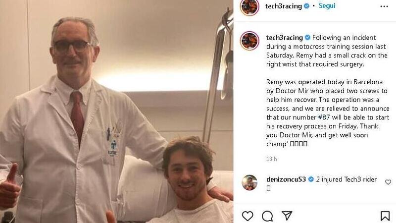 Infortunio nel cross e sala operatoria per Remy Gardner a pochi giorni dal via della MotoGP